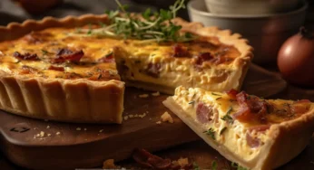 Quiche Lorraine: Uma Quiche Clássica com Bacon e Queijo Suíço