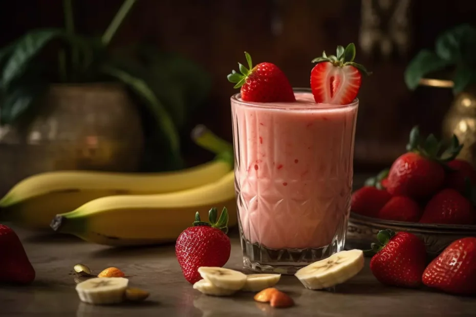 smoothie de morango e banana