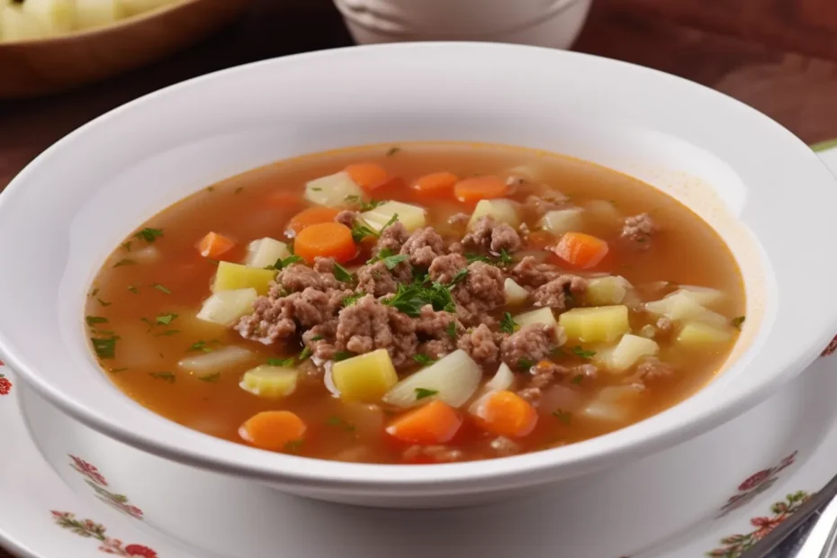 sopa de legumes com carne moida